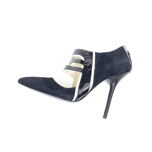 L.A.M.B. Gwen Stefani Black Suede Patent Leather Pointed Toe Heels Womens US 7M - Picture 9 of 9